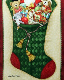 Santa´s Here Christmas Stocking Panel