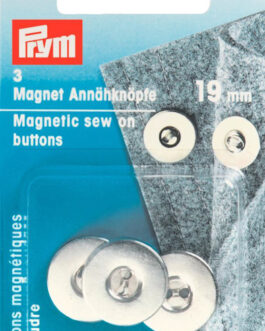 Magnetisk Sy på-knapp Silver 19mm