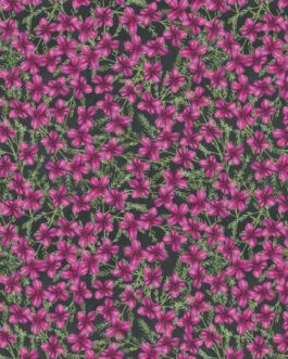 Midnight garden – Black/purple small floral